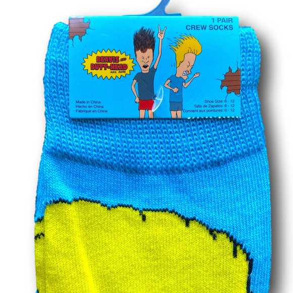 3/$20 Beavis Funny Novelty Crew Socks - NWT - Picture 3 of 4